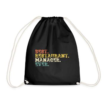 Hotel and Restaurant Manager Papa Funny saying - Drawstring Bag - black - Front