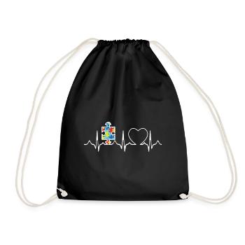 Autism Puzzle Heartbeat - Drawstring Bag - black - Front
