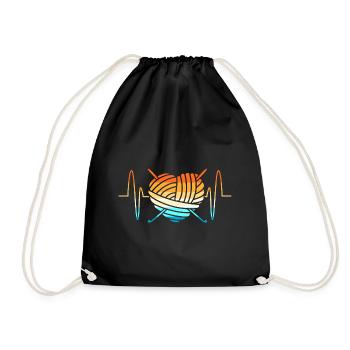 Tailor Thread Sewing Yarn Needle Crochet Wool - Drawstring Bag - black - Front