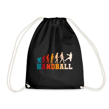 Handball Evolution Handballer Handballspieler - Turnbeutel - Schwarz - Vorne