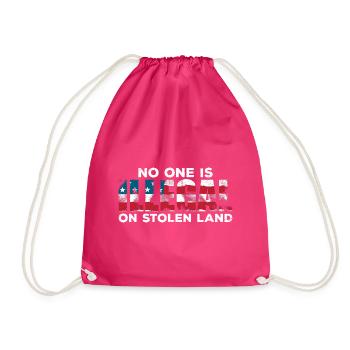 No one is illegal per immigration - Drawstring Bag - fuchsia - Front