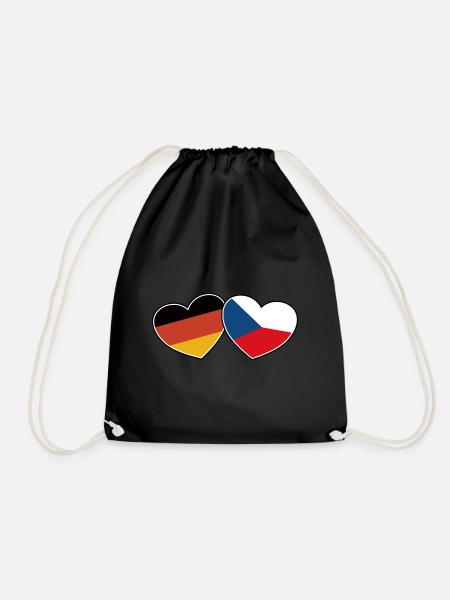 Deutsch Tschechische Freundschaft - Geschenk - Turnbeutel - Schwarz