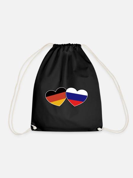 Deutsch Russische Freundschaft - Geschenk - Turnbeutel - Schwarz