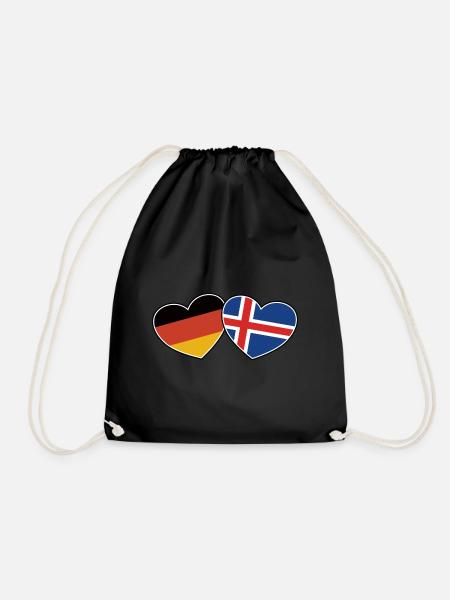 Deutsch Isländische Freundschaft - Geschenk - Turnbeutel - Schwarz