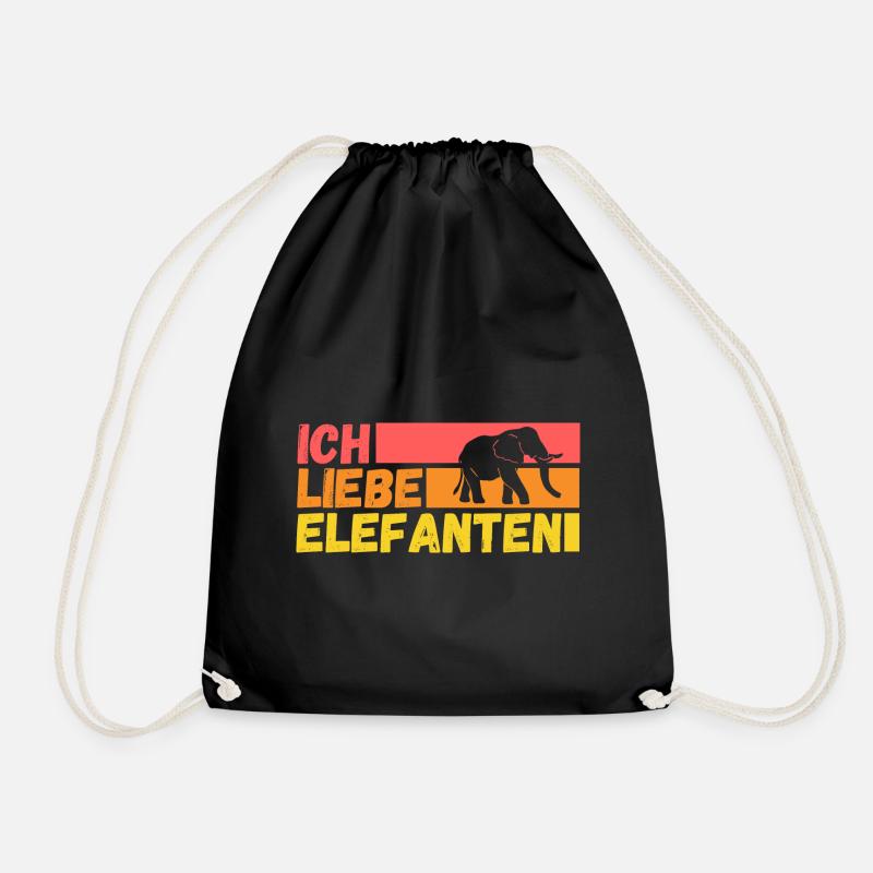 Elefant Elefanten - Turnbeutel - Schwarz