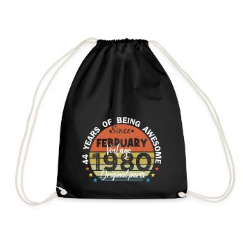 44 Years Old Made In 1980 Vintage February 1980 - Sac de sport léger - noir - Devant