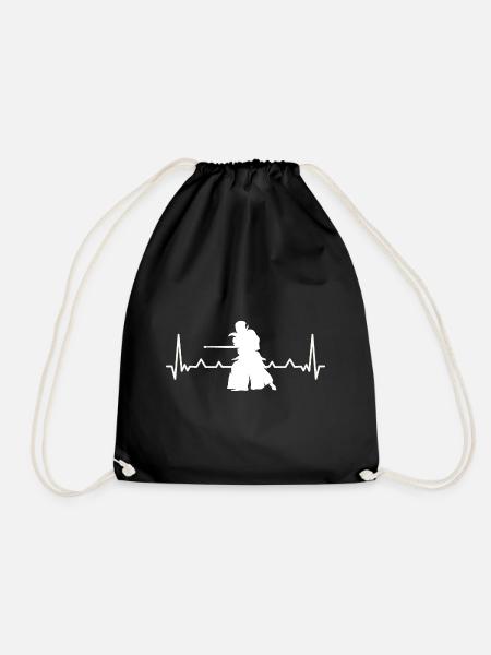Heartbeat Kendo Japanischer - Turnbeutel - Schwarz
