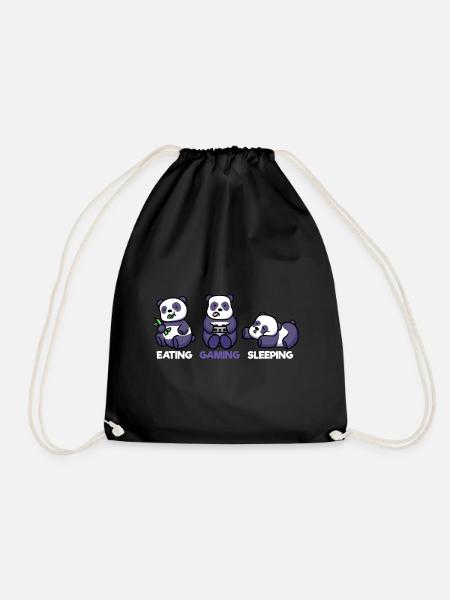 Manger Sleep Gaming Gamer Panda Game Console de jeu - Sac de sport léger - noir