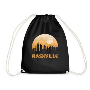 Rétro, coucher soleil, Nashville - Sac de sport léger - noir - Devant