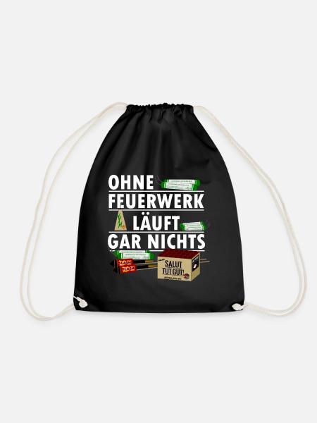 Ohne Silvester Feuerwerk nix los - Turnbeutel - Schwarz