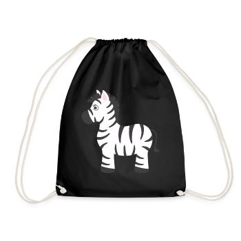 zebra - Drawstring Bag - black - Front
