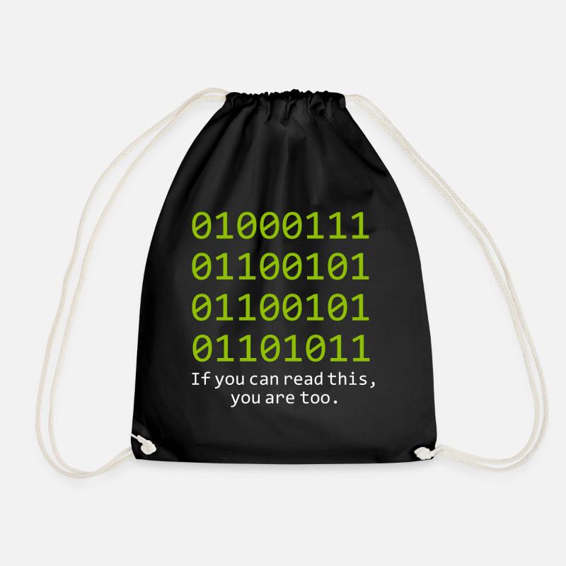 debugging programmer computer science computer nerd - Drawstring Bag - black