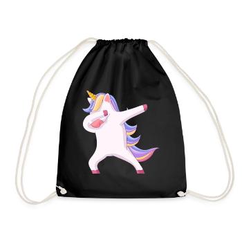 Einhorn Design Dab Dabbing - Turnbeutel - Schwarz - Vorne