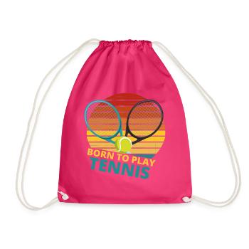 tennis / Tennis / Tennis spieler / Tennis Spielen - Turnbeutel - Fuchsia - Vorne