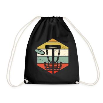 Disc Golf Sports Retro Disc Golf - Drawstring Bag - black - Front