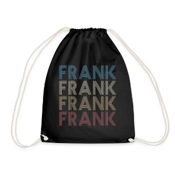 Frank Name I Retro First Name Cool - Drawstring Bag - black - Front