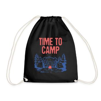 Time to Camp Summer Wildlife Tropical Outdoor - Turnbeutel - Schwarz - Vorne