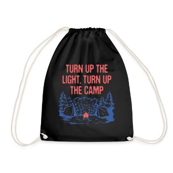 Turn Up the Camp Light Wildlife Camping Outdoor - Turnbeutel - Schwarz - Vorne