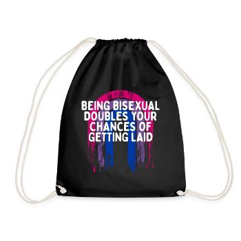 Doubles Your Chances of Getting Laid Bisexual - Drawstring Bag - black - Front