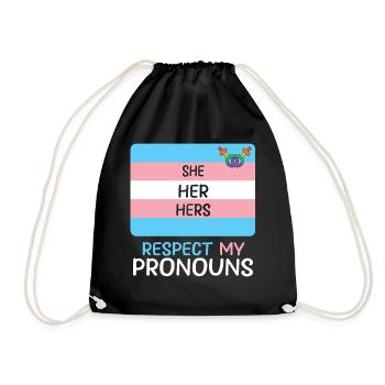LBGT Flag Gay Pride Human Vintage Rainbow - Drawstring Bag - black - Front