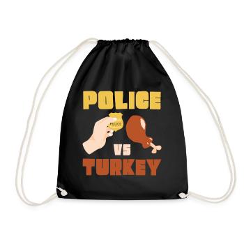 Police vs Turquie Thanksgiving - Sac de sport léger - noir - Devant