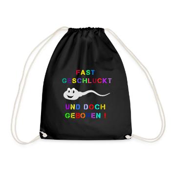 Fast Geschluckt - Turnbeutel - Schwarz - Vorne
