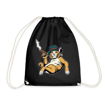 Katzen Katze Katzenshirt Katze Geschenkidee kitten - Turnbeutel - Schwarz - Vorne