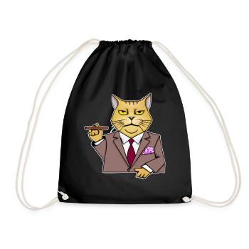 Katzen Katze Katzenshirt Katze Geschenkidee kitten - Turnbeutel - Schwarz - Vorne