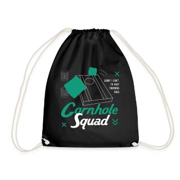 Cornhole Squad Wilderness Ironic Saying - Drawstring Bag - black - Front