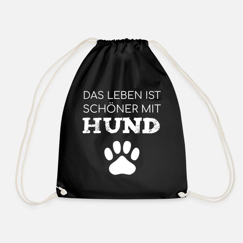 Das Leben Ist Schöner Mit Hund Pfote - Turnbeutel - Schwarz