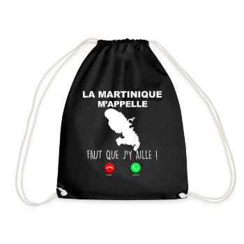 Martinique téléphone portable humour - Sac de sport léger - noir - Devant