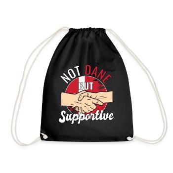 Not Dane But Supportive Country Traveler Denmark - Turnbeutel - Schwarz - Vorne