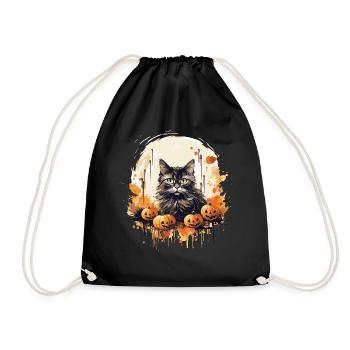 Main Coon Automne Halloween Chaton chat - Sac de sport léger - noir - Devant