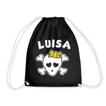 Piratin Luisa Design für Mädchen und Frauen - Turnbeutel - Schwarz - Vorne