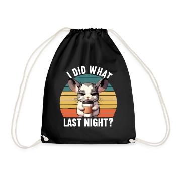 J’ai fait ce que j’ai fait hier soir chinchilla chinchillas rongeur - Sac de sport léger - noir - Devant