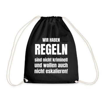 Gruppe oder Auflügler haben Regeln - Turnbeutel - Schwarz - Vorne