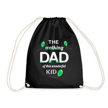 Walking Dad Kid Proud Dad Child - Drawstring Bag - black - Front