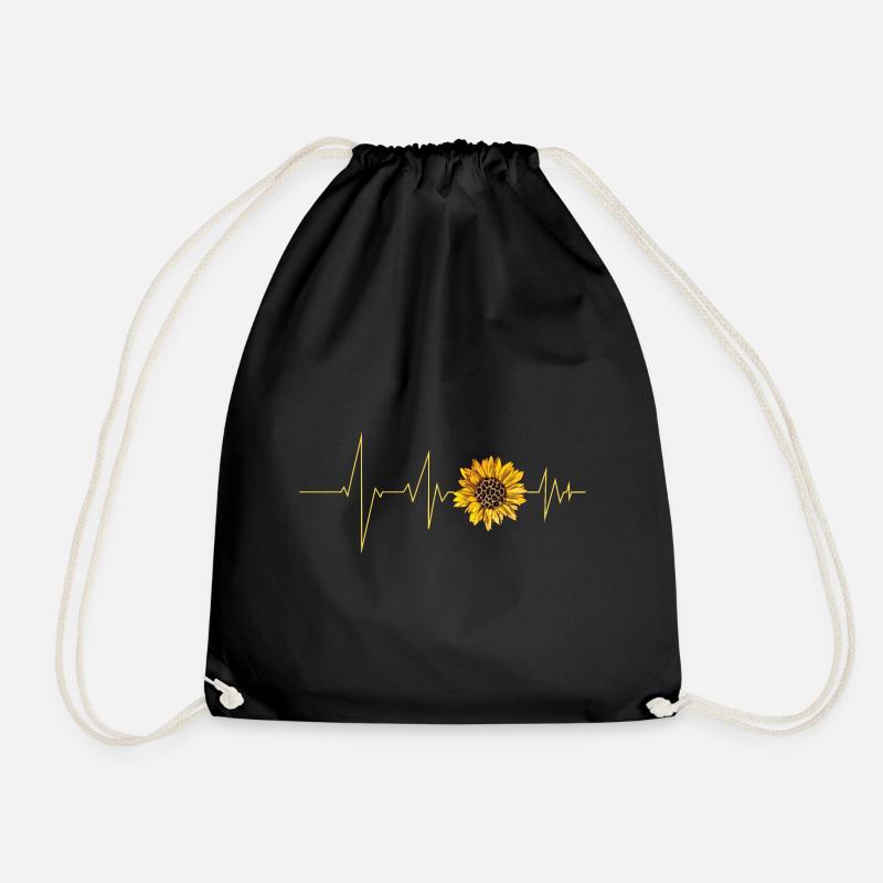 Sunflower - Drawstring Bag - black