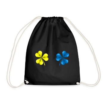 Ukraine Shamrock Ukraine Flag St Patrick'S - Turnbeutel - Schwarz - Vorne