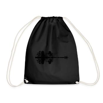 forest, guitar mirrored - Drawstring Bag - black - Front