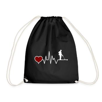 Prober Sondler Sondeln heartbeat - Drawstring Bag - black - Front
