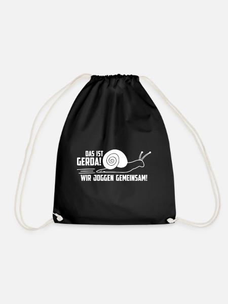 Das ist Gerda Wir joggen gemeinsam, Laufen, Rennen - Turnbeutel - Schwarz