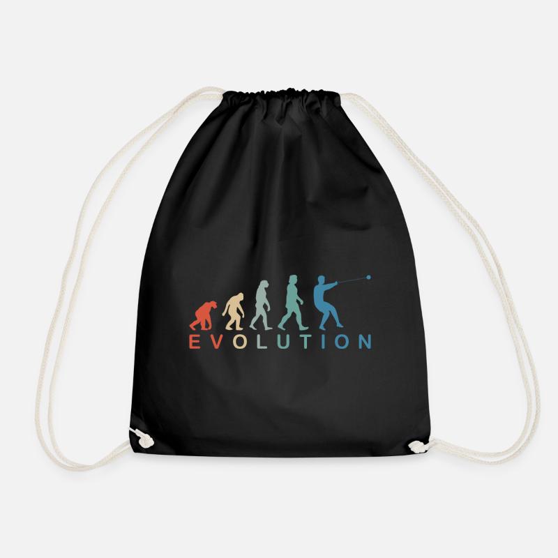 Hammerwerfen Hammerwurf Männer Evolution Retro - Turnbeutel - Schwarz