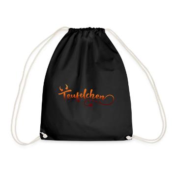 Teufelchen Teufel Kostüm Halloween - Turnbeutel - Schwarz - Vorne