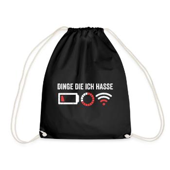 Dinge die ich hasse - Turnbeutel - Schwarz - Vorne