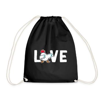 LOVE Chicken Dab dabbing Chicken Funny Chickens - Sac de sport léger - noir - Devant