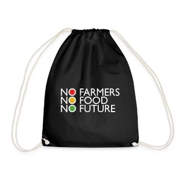 Farmers Protest No Farmers No Food No Future Traffic Light - Drawstring Bag - black - Front