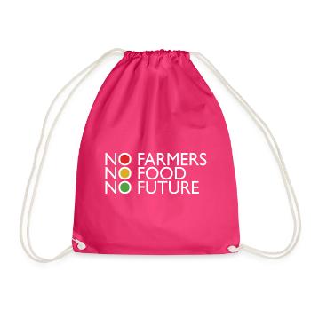 Farmers Protest No Farmers No Food No Future Traffic Light - Drawstring Bag - fuchsia - Front