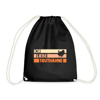 Truthuhn Truthahn - Turnbeutel - Schwarz - Vorne