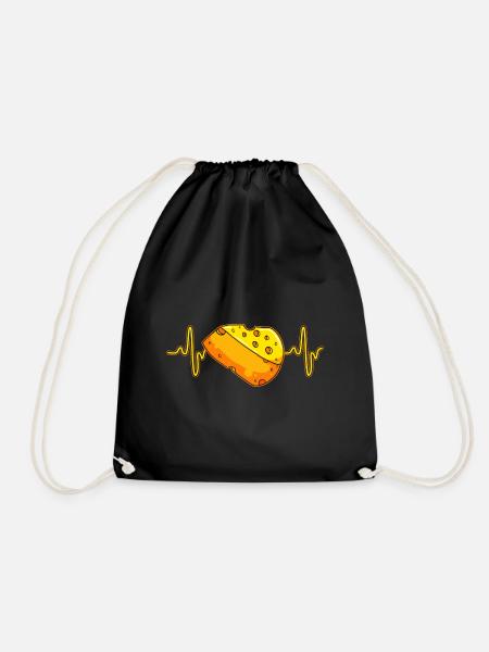 Käse Herzschlag EKG - Turnbeutel - Schwarz